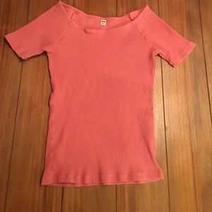 Grapefruit Uniqlo Ribbed T-shirt
